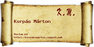 Korpás Márton névjegykártya